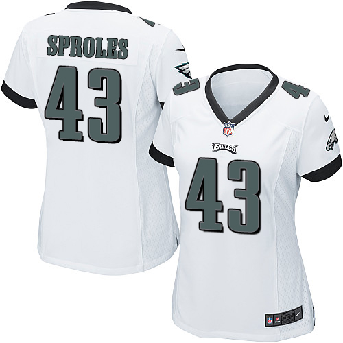 Women's Elite Darren Sproles Nike Jersey White Road - #43 NFL Philadelphia Eagles